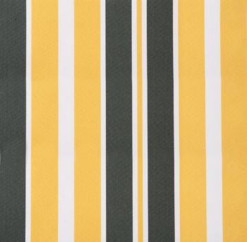 Yellow and grey stripe polyester cover for 2m x 1.5m awning includes valance